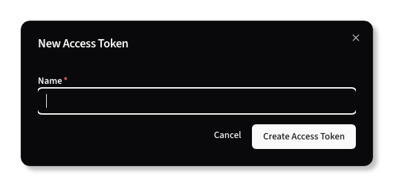 Create Access Token Form Dark