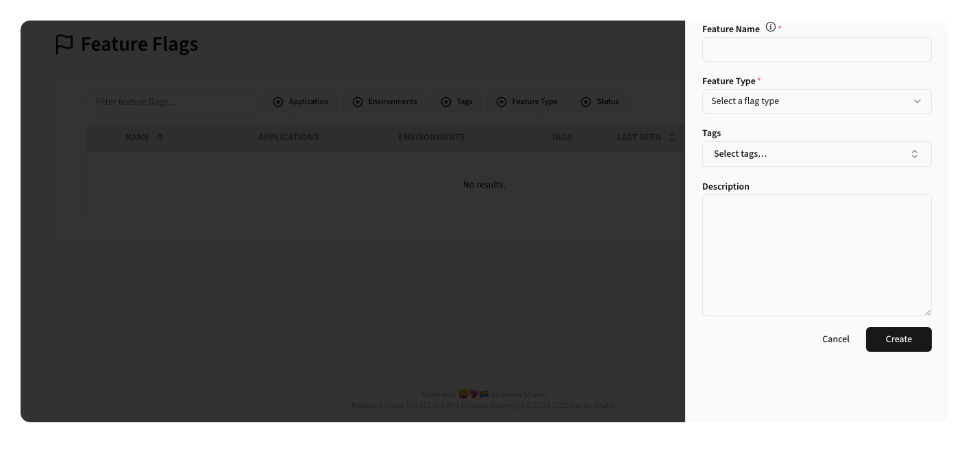 New Feature Flag Sheet