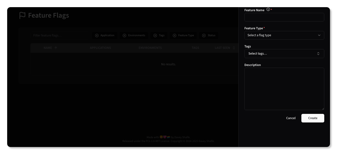 New Feature Flag Sheet