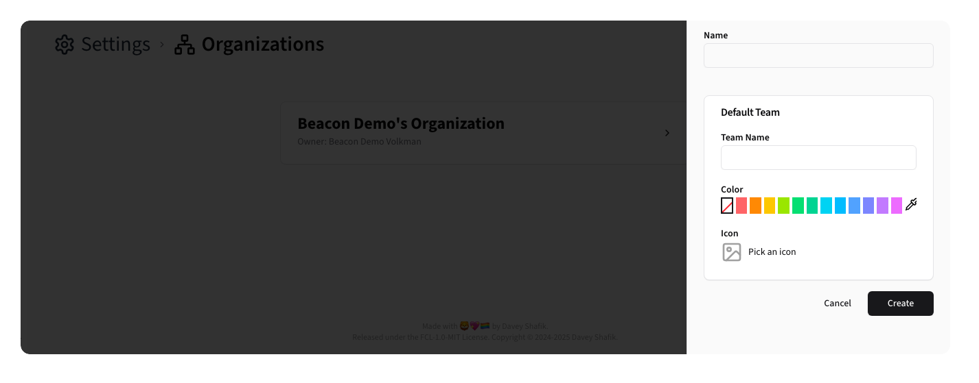 New Organization Form