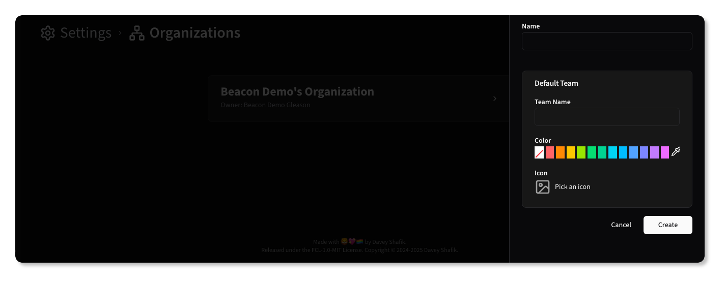 New Organization Form