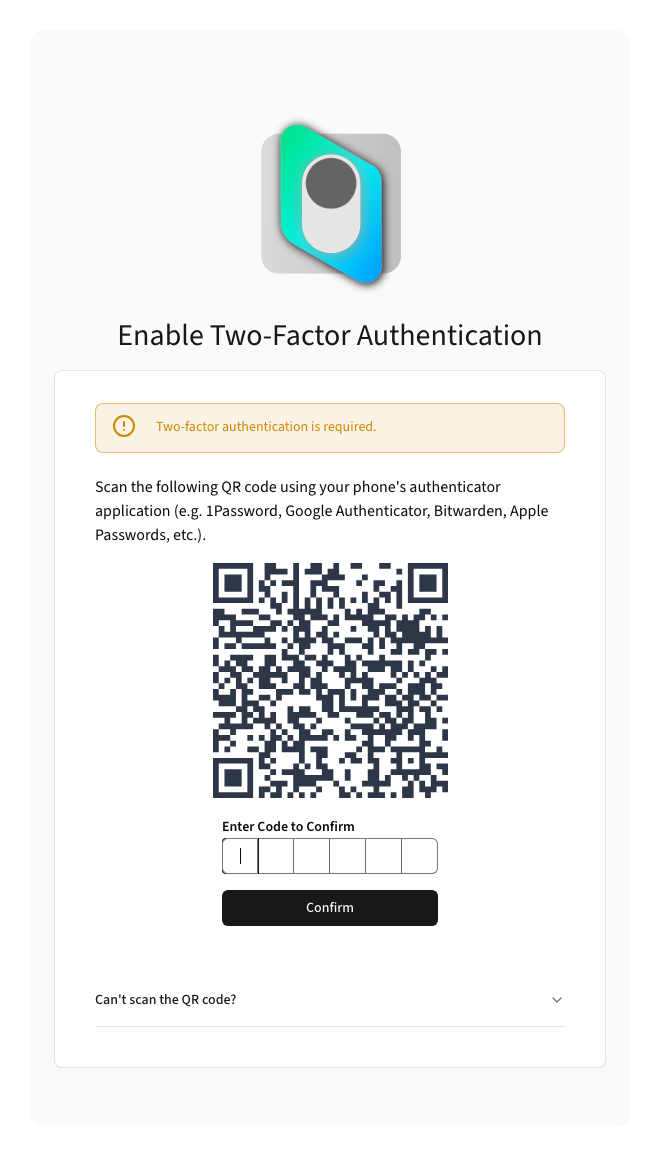 Two-Factor Authentication Setup