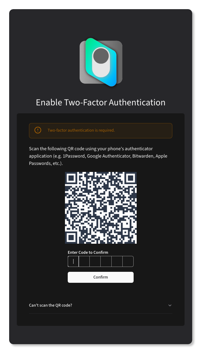 Two-Factor Authentication Setup
