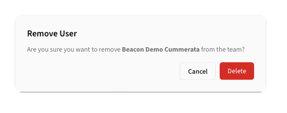 Confirm Team Member Removal