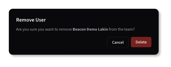 Confirm Team Member Removal