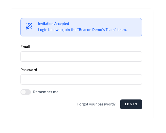 Login to Accept Invitation